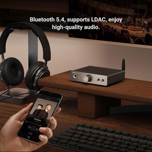 AIYIMA DAC A7 Mini Desktop Bluetooth DAC، USB C محول صوت رقمي إلى تناظري لمضخم صوت استريو منزلي، 3.5 ملم | مقابس سماعة رأس مزدوجة مقاس 6.35 ملم، ومدخل بصري/محوري، ومخرج RCA in Kuwait