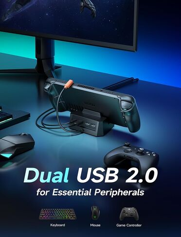 قاعدة JSAUX 4 في 1 USB C للألعاب المحمولة، مخرج HDMI 2.0 4K@60 هرتز، توصيل طاقة 100 وات، 2 USB 2.0، متوافق مع ROG Xbox Ally/Xbox Ally X/Steam Deck LCD وOLED/ROG Ally X/Legion Go 2/S-HB0503 in Saudi Arabia