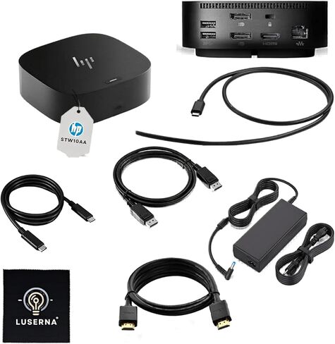 محطة إرساء HP 5TW10AA بقدرة 120 وات لأجهزة الكمبيوتر المحمول ذات الشاشة المزدوجة USB-C G5 مع HDMI ومنفذ DisplayPort وكابلات USB-C (جديدة) in Kuwait