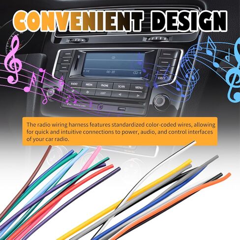 Radio Wiring Harness,Car Audio & Video Wiring Harnesses Kit with Antenna Adapter & Ignition Wire,Plug and Play Stereo Wirings Harness Compatible with Cadillac GMC Chevrolet in Saudi Arabia