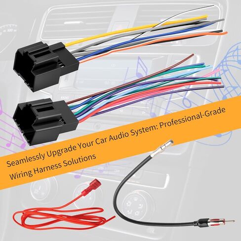 Radio Wiring Harness,Car Audio & Video Wiring Harnesses Kit with Antenna Adapter & Ignition Wire,Plug and Play Stereo Wirings Harness Compatible with Cadillac GMC Chevrolet in Saudi Arabia