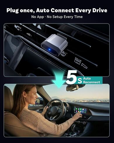 OTTOCAST Mini Nova 2 in1 Wireless CarPlay Android Auto Adapter 2026, Plug & Play USB Dongle, Fast Auto Connect, 5GHz Stable Connection, for OEM Wired CarPlay/Android Auto Cars in Saudi Arabia