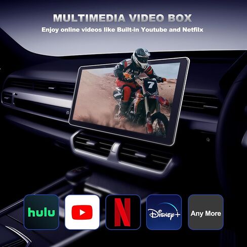 محول CarPlay لاسلكي 3 في 1 ومحول Android Auto اللاسلكي، التوصيل والتشغيل، إعداد سهل، يدعم Netflix، YouTube، بطاقة TF، والمزيد للسيارات المزودة بـ OEM Wired CarPlay/Android Auto in Kuwait