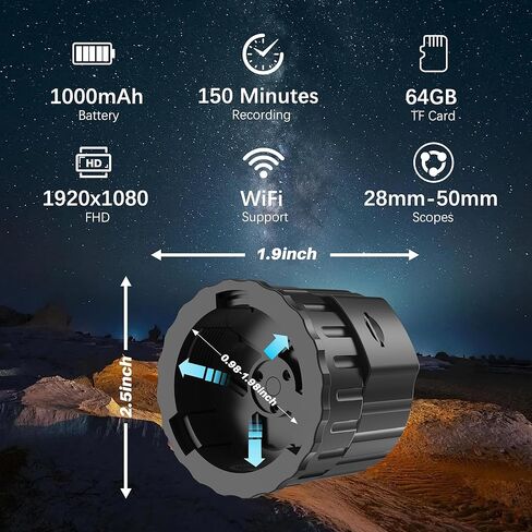 KASHEVI WiFi Electronic Eyepiece with 1.5" TFT Display, 1080P HD Digital Telescope Adapter with 64GB Storage, Wireless Astrophotography Eyepiece for Telescopes, Microscopes & Binoculars (28–50mm) in Saudi Arabia