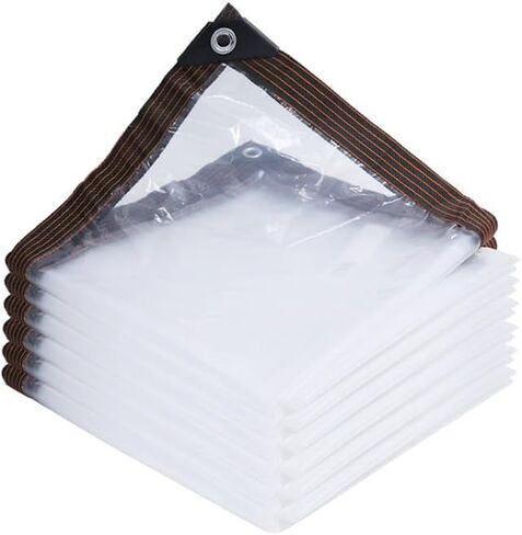 Clear-Waterproof-Tarps-Outdoor-78.74x78.74in, Poly Tarpaulin Tarps Transparent Anti-Tear Thin Cover with Rustproof Grommets for Patio Enclosure Gardening Chicken Coop Canvas Painters Drop Cloth(1pc) in Saudi Arabia
