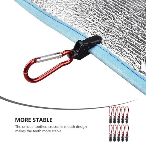 10Pcs Tent Fixing Clips with Carabiner Lock Lightweight Plastic Crocodile Clips for Camping Tents Tarps Canopies Outdoor Awning Clamp Accessories in Saudi Arabia