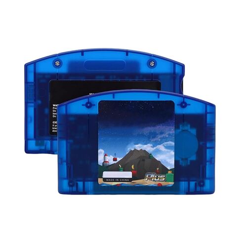 Open Source N64 Flash Cart, Fast Reading Card with 64DD, Retro HD Game Cartridge with Auto Save Backup for N64 Game Console (Blue Transparent) in Saudi Arabia