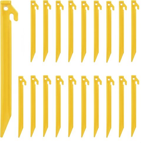 8.9" Heavy Duty Plastic Tent Stakes, Sturdy Tent Pegs for Camping Outdoor Sand Beach, Durable Canopy Stakes, Lightweight Rust-Free Anchors for Yard Inflatable, 20 PCS in Saudi Arabia