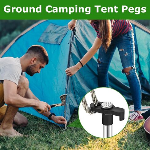 50 Pack Tent Stakes Heavy Duty Camping Stake 10 Inch Yard Stakes Metal Tent Pegs Ground Stakes Tent Spikes for Garden Canopy Outdoor, Black in Saudi Arabia