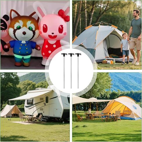 50 Pack Tent Stakes Heavy Duty Camping Stake 10 Inch Yard Stakes Metal Tent Pegs Ground Stakes Tent Spikes for Garden Canopy Outdoor, Black in Saudi Arabia