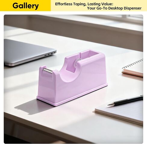 Desktop Office Tape Dispenser, Fits Standard 1-Inch Core Tapes, Weighted Non-Slip Base, Sharp Metal Blade, Smooth Cutting, Heavy Duty Adhesive Roll Holder for Home, Office, School & Business - Green in Saudi Arabia