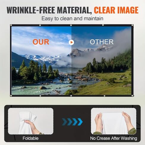120Inch Projector Screen 16:9 Movie Projector Screen Foldable Projector Screens for Home Theater, Outdoor, Indoor Party in Saudi Arabia