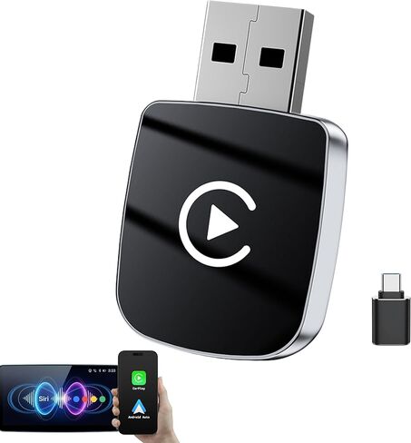 2026 Wireless CarPlay Adapter & Android Auto Wireless Adapter 2-in-1, Apple Car Play Dongle for iPhone & Android, Convert Wired to Wireless, 5.8GHz WiFi No Delay, Plug & Play USB-A/C for OEM Cars in Saudi Arabia