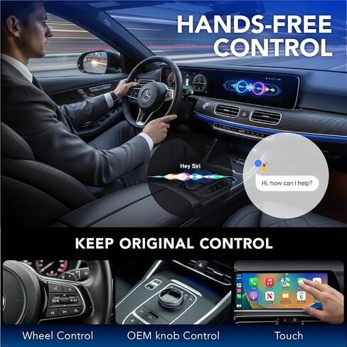 2026 Wireless CarPlay Adapter & Android Auto Wireless Adapter 2-in-1, Apple Car Play Dongle for iPhone & Android, Convert Wired to Wireless, 5.8GHz WiFi No Delay, Plug & Play USB-A/C for OEM Cars in Saudi Arabia