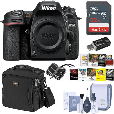 Nikon D7500 DX-Format DSLR Camera with AF-S DX NIKKOR 18-140mm f/3.5-5.6G ED VR Lens, Bundle with 32GB Memory Card, Alpine 140 Bag, 67mm Filter Kit in Saudi Arabia