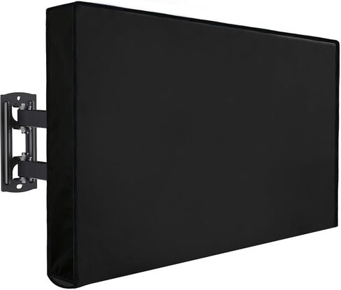 Outdoor TV Cover, 48 to 50 Inch Weatherproof TV Protector, 600D Oxford Fabric Waterproof Outdoor Television Cover with Back Storage Pocket, Universal Fit for Wall Mount Bracket, Black in Saudi Arabia