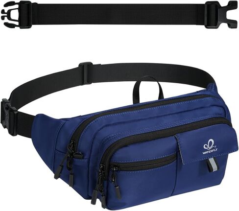 WATERFLY Fanny Pack Waist Bag: 3L Waist Pack with Anti-Theft RFID Blocking, 9 Pockets & Adjustable Belt Water Resistant Hip Pack for Women Men Travel Hiking Running in Saudi Arabia
