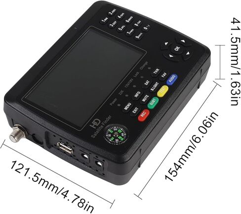 Relogic Satellite Finder, 4.3 Inch LCD Screen with 4000mAh Battery, Digital Handheld Signal Meter for Satellite TV Antenna Installation, with H.264/H.265 Decoding and DISEQC Support (Black) in Saudi Arabia