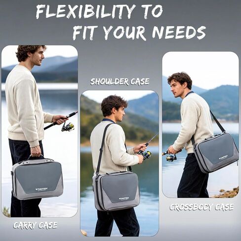 THKFISH Waterproof Fishing Reel Case and Fishing Line Storage Bag with Removable Shockproof Compartments Holds more than 12 Reels or 24 Spools in Saudi Arabia