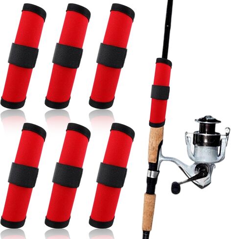 Larrel 6 Pack Fishing Lure Wraps Fishing Rod Sleeves Lure Cover Fish Hook Covers Bait Storage Protectors Rod Sleeve Guard in Saudi Arabia