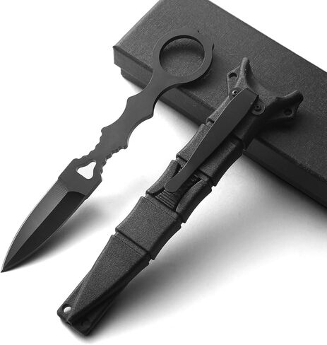 Fixed Blade Camping Knife with Kydex Sheath, 6.6" 440C Steel Full Tang Survival Knife, EDC Straight Knife for Hunting, Hiking, Bushcraft and Fishing - Belt Clip Included in Saudi Arabia