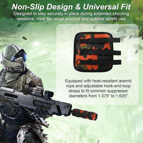 Heat Resistant Suppressor Cover 6 Inch, High-Temp Fireproof Suppressor Wrap with Insulated Microfiber Sleeve, Non-Slip Adjustable Silencer Cover for Shooting & Hunting in Saudi Arabia