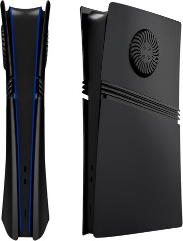 Cover Plates for PS5 Pro Digital Edition with Cooling Vent, PS5 Pro Faceplate ABS Hard Shockproof Anti-Scratch Dustproof Protective Plates, Replacement Side Shell Skin Case for PlayStation 5 Pro,Black in Saudi Arabia