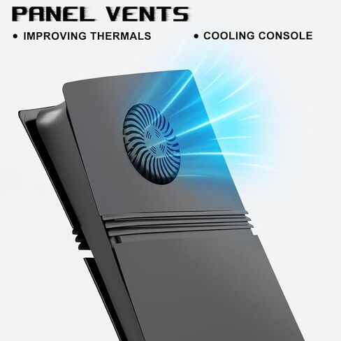 Cover Plates for PS5 Pro Digital Edition with Cooling Vent, PS5 Pro Faceplate ABS Hard Shockproof Anti-Scratch Dustproof Protective Plates, Replacement Side Shell Skin Case for PlayStation 5 Pro,Black in Saudi Arabia