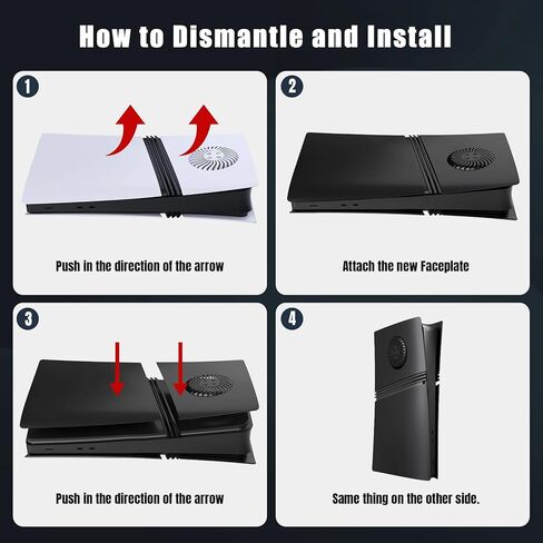 Cover Plates for PS5 Pro Digital Edition with Cooling Vent, PS5 Pro Faceplate ABS Hard Shockproof Anti-Scratch Dustproof Protective Plates, Replacement Side Shell Skin Case for PlayStation 5 Pro,Black in Saudi Arabia