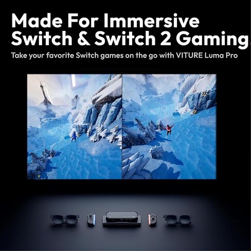 VITURE Luma Ultra XR Glasses & Pro Mobile Dock, First-Ever Immersive XR Experience for Switch 2, Co-op Stream, Charging While Playing, for Switch, Handhelds, Fire TV, Neckband, & All HDMI/USB-C Inputs in Saudi Arabia