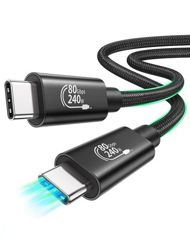Fitee 80Gbps USB4 Cable for Thunderbolt 5 Cable 8FT, High Speed USB4 Cable, 120Gbps Bandwidth for Dual 8K@60Hz, 240W Charge, USBC Thunderbolt Cable for Mac mini, iPhone 17, MacBook Pro, PSSD, Display in Saudi Arabia