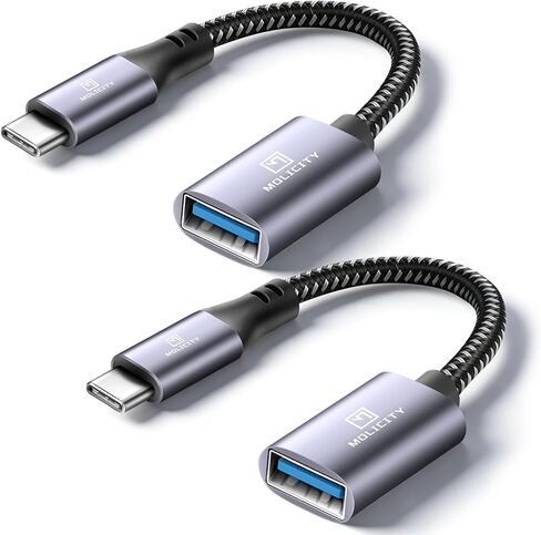USB C to USB 3.0 Adapter [2-Pack], USB C Male to USB Female OTG Cable Adapter Compatible with iPhone 17 Pro Max/iPhone Air/17e/16e/16/15, Samsung Galaxy S25/S24/S23 MacBook Pro/Air Grey in Saudi Arabia