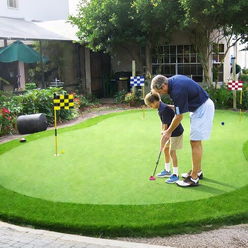 Golf Flagstick Mini, Putting Green Flag for Yard Beach Low Tide Play, All 3 Feet, Golf Pin Flag Hole Cup Set, 2 Adjustable Putters, 3 Flags & Hole Cups, 6 Balls, Carry Bag& Shovel, Ideal Gifts in Saudi Arabia