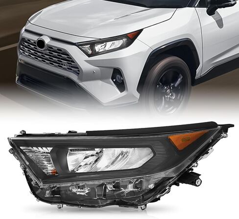 مجموعة المصابيح الأمامية JFN متوافقة مع 2019 2020 2021 2022 Toyota RAV4 LE XLE مع Blubs أسود (جانب الركاب (يمين)) in Saudi Arabia