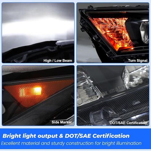 مجموعة المصابيح الأمامية JFN متوافقة مع 2019 2020 2021 2022 Toyota RAV4 LE XLE مع Blubs أسود (جانب الركاب (يمين)) in Saudi Arabia