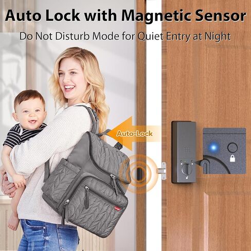 Keyless Entry Door Lock Palm Vein, Bestkid Smart Lock for Front Door with Wireless Doorbell Built-in WiFi, Biometric Deadbolt App Remote Alexa Control Auto Lock Rechargeable Battery in Saudi Arabia