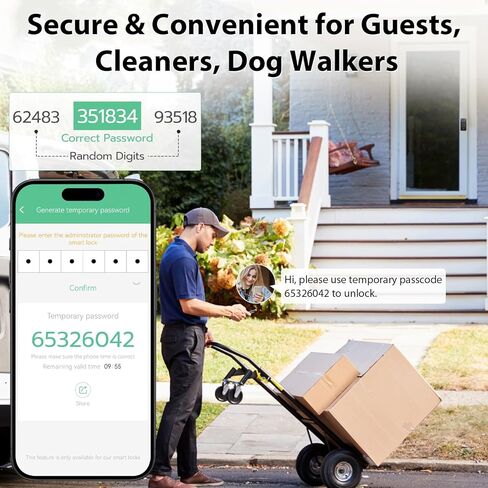 Keyless Entry Door Lock Palm Vein, Bestkid Smart Lock for Front Door with Wireless Doorbell Built-in WiFi, Biometric Deadbolt App Remote Alexa Control Auto Lock Rechargeable Battery in Saudi Arabia