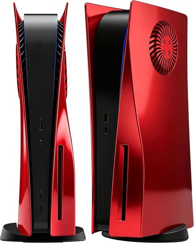 Joso Faceplate for PS5 Disc Edition, Anti-Scratch Dustproof Case Replacement, Cover Skin Fit for PS5 Console (CD-ROM) with Cooling Vent, Plates for PS5 Accessories - Disc | 2020 | Red Plating in Kuwait