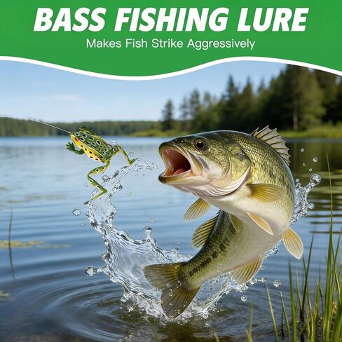 Topwater Frog Lures 5 Pack - Weedless Hollow Body Frog for Bass & Snakehead Fishing, Lifelike Action with Double Hooks for Topwater Strikes in Saudi Arabia