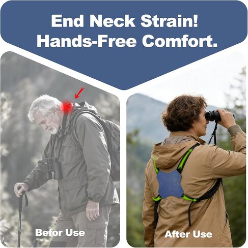 Binocular Harness Strap, Adjustable X-Shaped for Hunting, Hiking & Birding, Bino Harness Fits for Carrying Binocular, Cameras, and More in Saudi Arabia