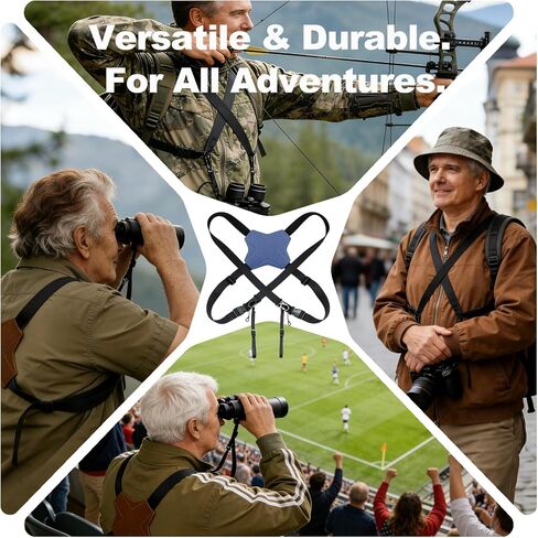 Binocular Harness Strap, Adjustable X-Shaped for Hunting, Hiking & Birding, Bino Harness Fits for Carrying Binocular, Cameras, and More in Saudi Arabia