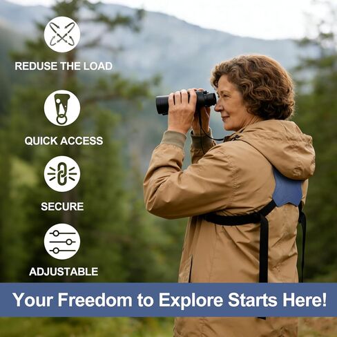 Binocular Harness Strap, Adjustable X-Shaped for Hunting, Hiking & Birding, Bino Harness Fits for Carrying Binocular, Cameras, and More in Saudi Arabia