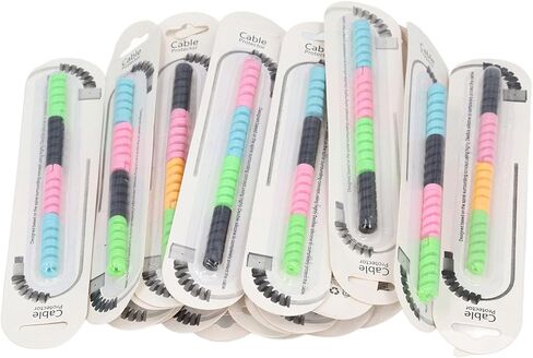 Zerodis 20Pcs Charging Cable Protectors Silicone Flexible Spiral Charger Cable Saver Protector Wire Cord Organizer Tube Accessories for Most Smartphone Cables Office Supplies in Saudi Arabia