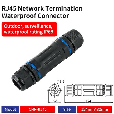 IP68 RJ45 شبكة الإرساء في الهواء الطلق مقاوم للماء في الهواء الطلق مباشرة من خلال موصل موسع كابل شبكة النطاق العريض in Kuwait