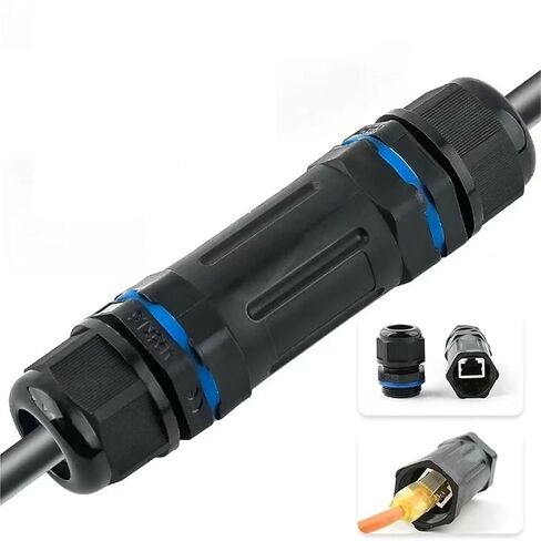 IP68 RJ45 شبكة الإرساء في الهواء الطلق مقاوم للماء في الهواء الطلق مباشرة من خلال موصل موسع كابل شبكة النطاق العريض in Kuwait