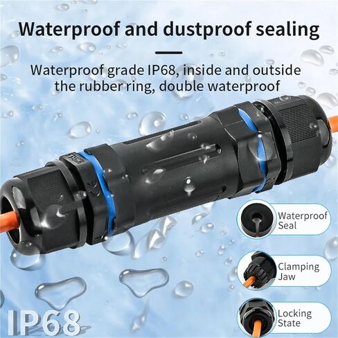 IP68 RJ45 شبكة الإرساء في الهواء الطلق مقاوم للماء في الهواء الطلق مباشرة من خلال موصل موسع كابل شبكة النطاق العريض in Kuwait
