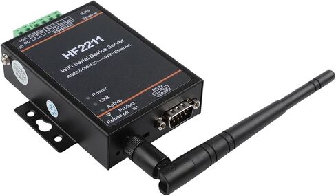 HF2211 Industrial Serial Device Server RS232/RS485/RS422 to Ethernet Converter, MIPS MCU 4MB Flash, 10/100Base-T, TLS/AES Encryption, 5-36V DC, -45~85° in Saudi Arabia
