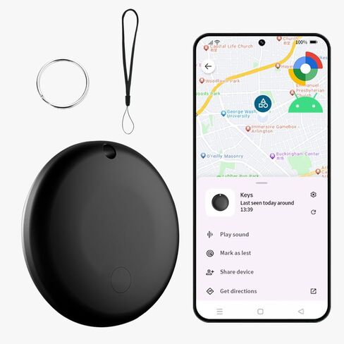 Bluetooth Tracker for Android (2Pack, Black), Works with Google Find Hub App, IP67 Waterproof, Replaceable Battery, Tracker Device for Vehicles, Keys, Luggage, Backpack Travel and Commute in Saudi Arabia