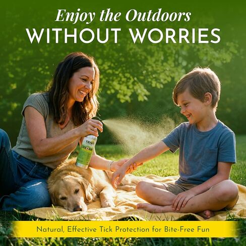 YAYA ORGANICS Tick Ban DEET-Free Mist Spray - Made in USA - All Natural Extra Strength Tick Repellent Spray Made with Essential Oils - Safe for Kids & Dogs (8 Ounce) in Saudi Arabia