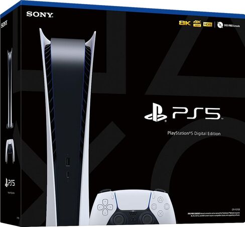 وحدة تحكم ألعاب إصدار قرص Sony PlayStation 5 PS5، مشغل بلو راي 4K، ذاكرة GDDR6 سعة 16 جيجابايت، SSD فائق السرعة 825 جيجابايت، WiFi 6، بلوتوث 5.1، مخرج 120 هرتز 8K in Kuwait